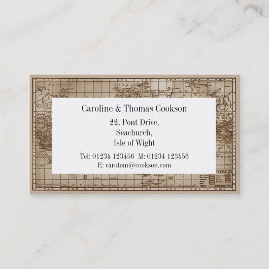 De Visite Carte du monde (Devant)