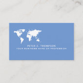 De Visite Carte du monde bleu caraïbe (Devant)