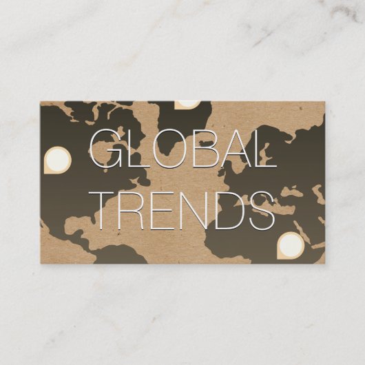 De Visite Carte du monde | Marques d'emplacement (Devant)