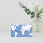 De Visite Carte du monde moderne sur bleu (Debout devant)