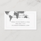 De Visite Carte du monde noir et blanc Industrie du voyage (Dos)