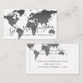 De Visite Carte du monde noir et blanc Industrie du voyage (Devant / Derrière)