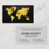 De Visite Carte du monde (Or) (Devant / Derrière)