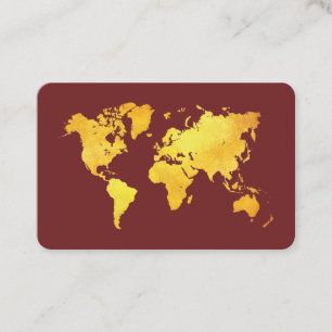 De Visite Carte du Monde (or / rouge)