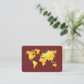 De Visite Carte du Monde (or / rouge) (Debout devant)