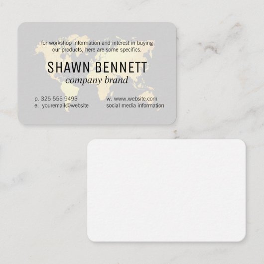 De Visite Carte du Monde (Or) Variation (Devant / Derrière)