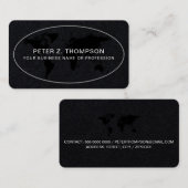 De Visite Carte du monde papier noir Premium (Devant / Derrière)