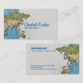 De Visite Carte du monde peinte texturée avec emplacements m (Devant / Derrière)