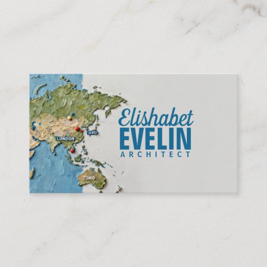 De Visite Carte du monde peinte texturée D567 (Devant)