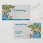 De Visite Carte du monde peinte texturée H641 (Devant / Derrière)