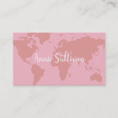 De Visite carte du monde rose (Devant)