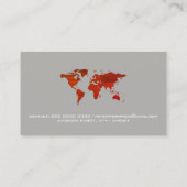 De Visite carte du monde rougeâtre commerce international gr (Dos)