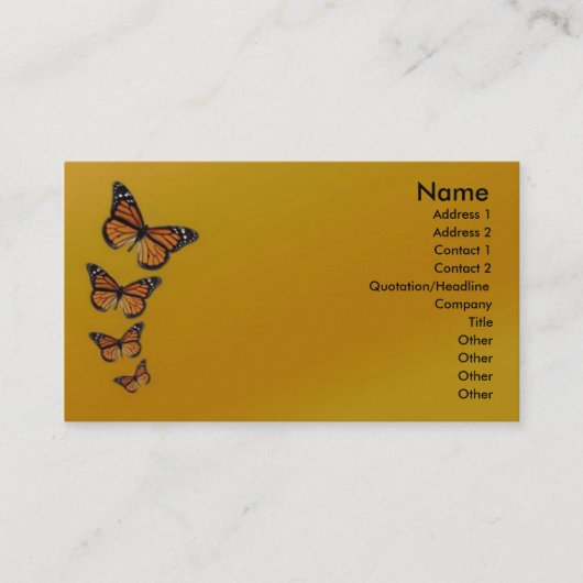 De Visite Carte du profil du papillon (Devant)