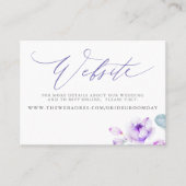 De Visite Carte du site Web du Mariage Floral Dusty Purple (Devant)
