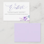 De Visite Carte du site Web du Mariage Floral Dusty Purple (Devant / Derrière)