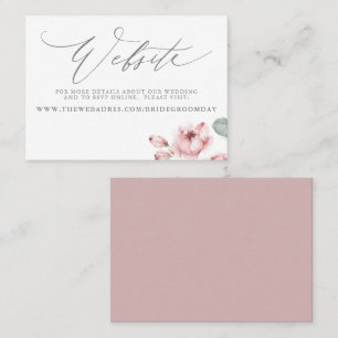 De Visite Carte du site Web du Mariage Rose Dusty