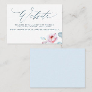 De Visite Carte du site Web Mariage Dusty Blue Rose
