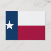 De Visite Carte du Texas et drapeau d'état (Dos)