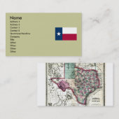 De Visite Carte du Texas et drapeau d'état (Devant / Derrière)