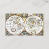 De Visite Carte du Vieux Monde antique par Hendrik Hondius, (Dos)