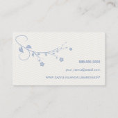 De Visite Carte élégante avec des fleurs bleues et chevrón (Dos)