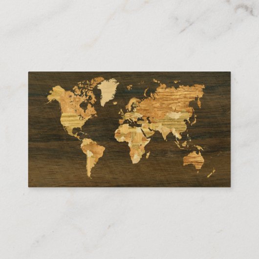 De Visite Carte en bois du monde (Dos)