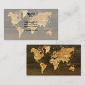 De Visite Carte en bois du monde (Devant / Derrière)