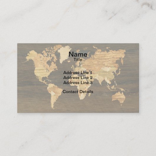 De Visite Carte en bois du monde (Devant)