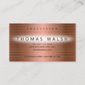 De Visite Carte en cuivre moderne élégante avec lignes dorée (Dos)