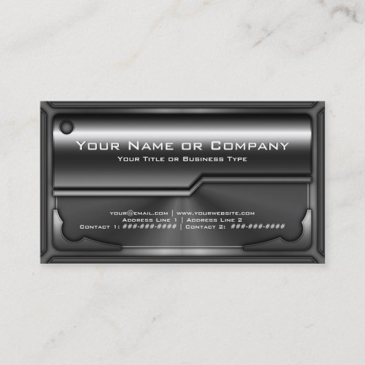 De Visite Carte en métal Hi Tech Faux version 2 avec photo (Devant)