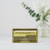 De Visite Carte en métal Hi Tech Faux version 3 avec logo (Debout devant)