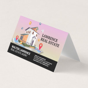 De Visite Carte et icônes du bâtiment immobilier