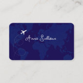 De Visite Carte et plan du monde bleu foncé (Devant)