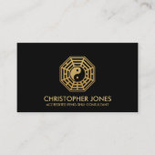 De Visite Carte Feng Shui Bagua noir et or (Devant)