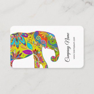 De Visite Carte florale d'éléphant
