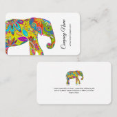 De Visite Carte florale d'éléphant (Devant / Derrière)