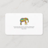 De Visite Carte florale d'éléphant (Dos)