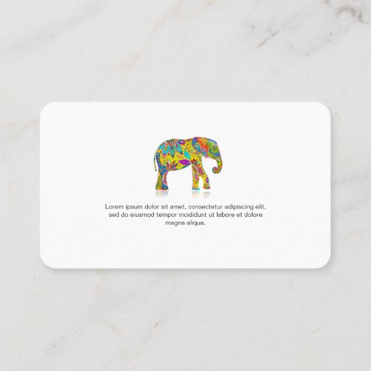 De Visite Carte florale d'éléphant (Dos)