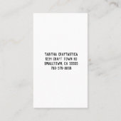 De Visite Carte florale simple d'entreprise artisanale (Dos)