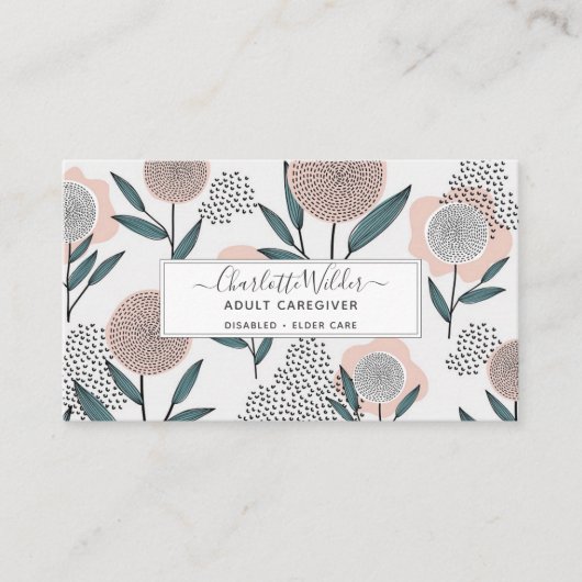 De Visite Carte florale tirée à la main par le fournisseur d (Devant)