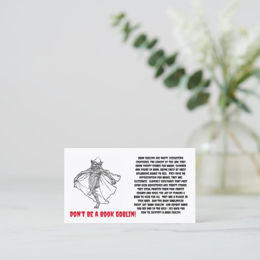 De Visite Carte Goblin Book (Debout devant)