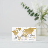 De Visite Carte Gold Travel World (Debout devant)