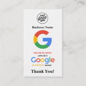 De Visite Carte Google Review unique avec logo et code QR (Devant)