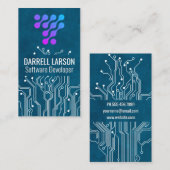 De Visite Carte graphique Futuristic Logo Circuit Board (Devant / Derrière)