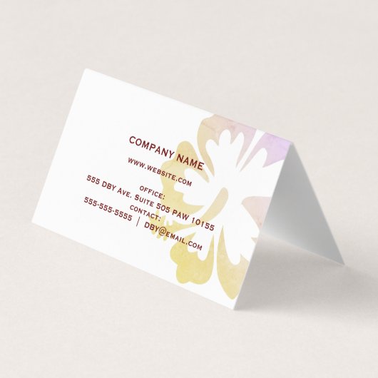 De Visite    Carte HibiscusBusiness (Dos)