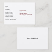 De Visite Carte indestructible (Devant / Derrière)