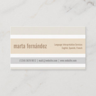 De Visite Carte interprète traducteur minimaliste langues