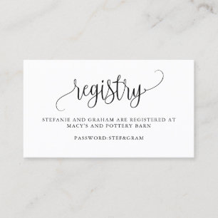 De Visite Carte Mariage cadeau Black Pretty Script