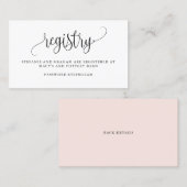 De Visite Carte Mariage cadeau Black Pretty Script (Devant / Derrière)