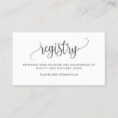 De Visite Carte Mariage cadeau Black Pretty Script (Devant)